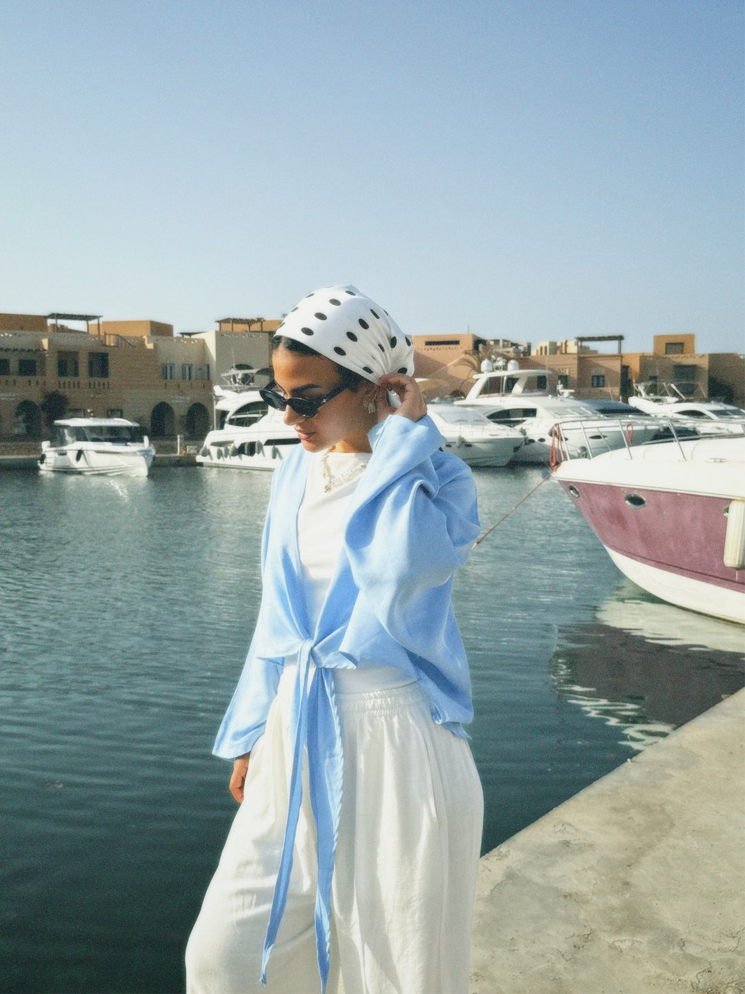 Polka maxi scarf