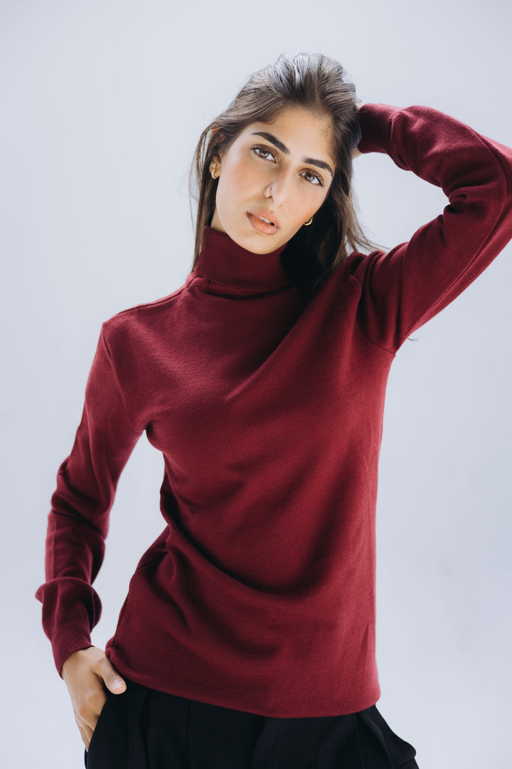 Burgundy Tala Turtleneck