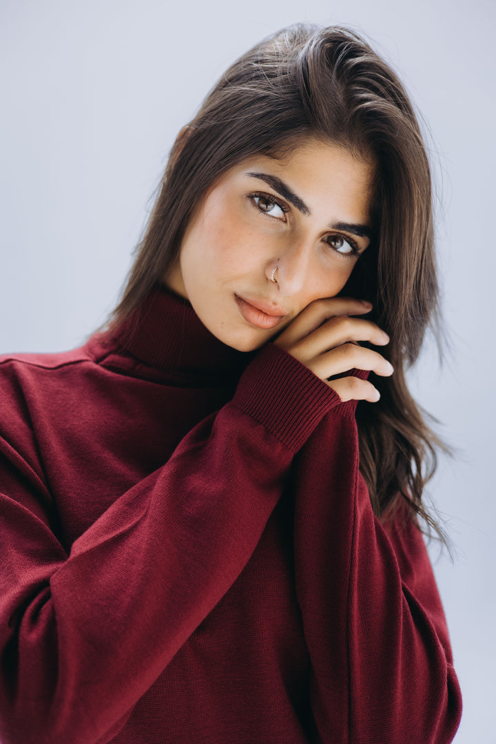 Burgundy Tala Turtleneck